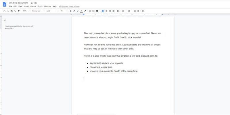 google docs margins