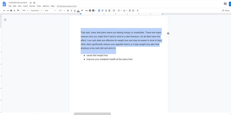 google docs reset margins