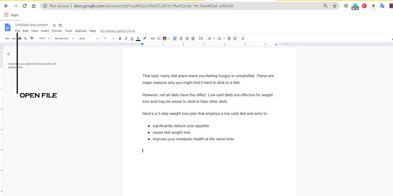 margins in google docs