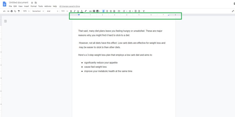 how to make 1 inch margins on google docs