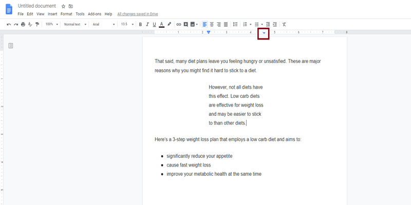 google docs margins