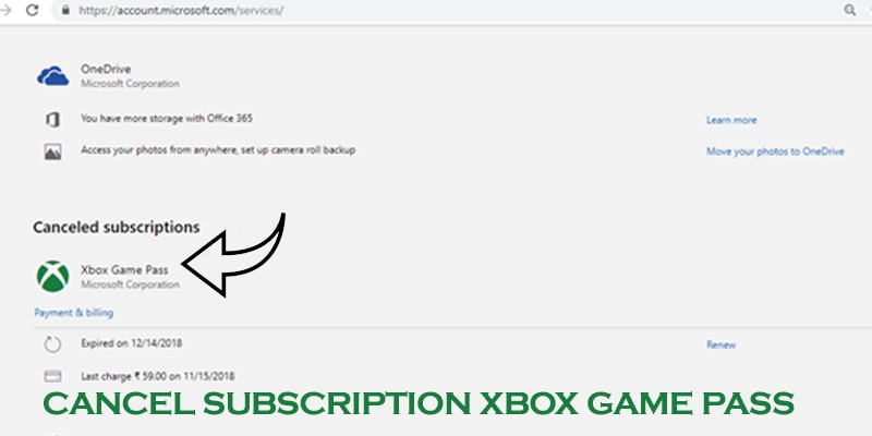 Cancel subscription Xbox Game Pass