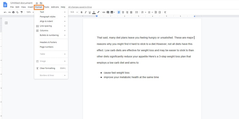 	how to add ruler in google docs